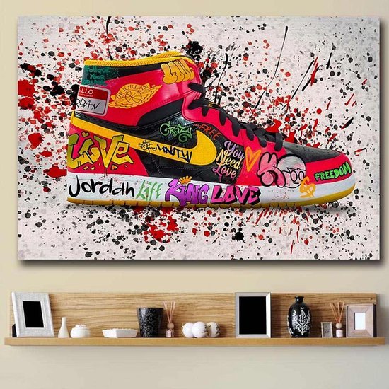 Allernieuwste toile peinture Jordan Sneaker Fashion Chaussures pour femmes  - Graffiti... | bol.com
