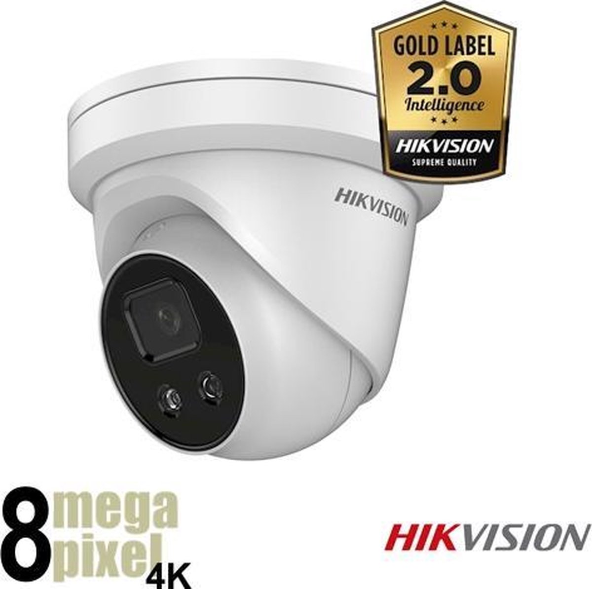 Hikvision 4K slimme dome camera - starlight - microfoon en speaker - SD-kaart slot - DS2386-ISU/SL