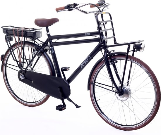 Amigo E-Pulse - Elektrische transportfiets voor heren - Met 3 versnellingen  - Matzwart | bol.com