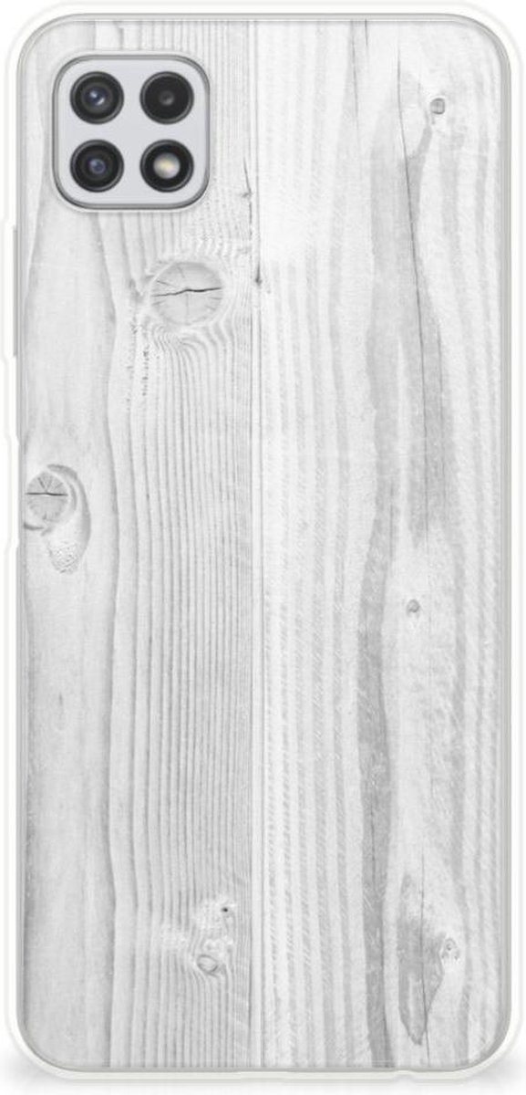 Samsung Galaxy A22 5G Bumper Hoesje White Wood