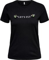 Only T-shirt Onlkita Life Reg S/s Bug Top Box Jr 15239525 Black Dames Maat - L