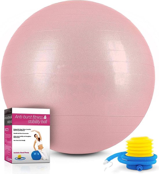 Sens Design Zitbal Fitnessbal Yogabal Gymbal - 55 cm - rose-goud incl. pomp  | bol.com