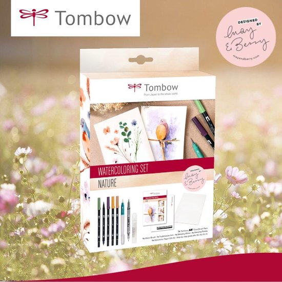 Tombow CANVAS-SET Watercoloring Set - Schmetterlinge MalSet Mit Pinselstiften