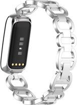 YONO Gevlochten Schakel Bandje geschikt voor Fitbit Luxe - Vervangende RVS Armband - Zilver