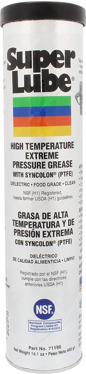 SUPER LUBE Hoog temperatuur EP vet met PTFE - 400 gr patroon