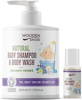 Natuurlijke babyshampoo en body wash 300ml, genoeg voor enkele maanden met een rustgevende lavendelgeur