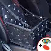 Ariko Autostoel hond / kat / puppy - opvouwbaar waterbestendig honden / kat zitje - Dieren zitje voor in de auto - Hondenmand - 40 x 40 x 25 cm - Incl opvouwbaar voerbakje en borstel - Veiligheidsband - Schone auto