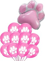 11-delige set Honden ballonnen Paws roze - hond - ballon - hondenballon - dog
