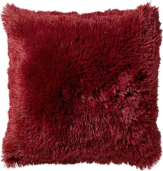 Dutch Decor Fluffy - Housse de coussin 45x45 cm Merlot