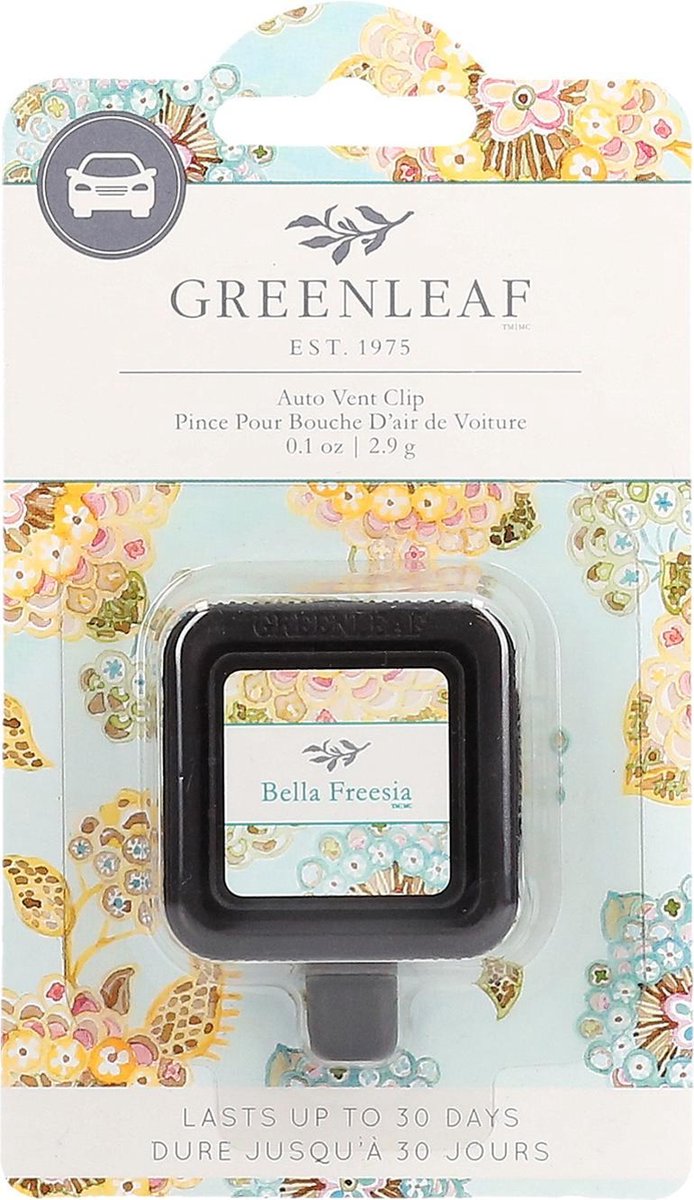Greenleaf Autoparfum Bella Freesia 3,5 X 8 X 13 Cm Zwart