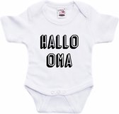 Hallo oma tekst baby rompertje wit jongens en meisjes - Kraamcadeau - Babykleding 56 (1-2 maanden)