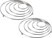 Set van 2x stuks ronde pannen onderzetters van metaal 18 cm - Onderzetters voor ovenschalen en kookpannen