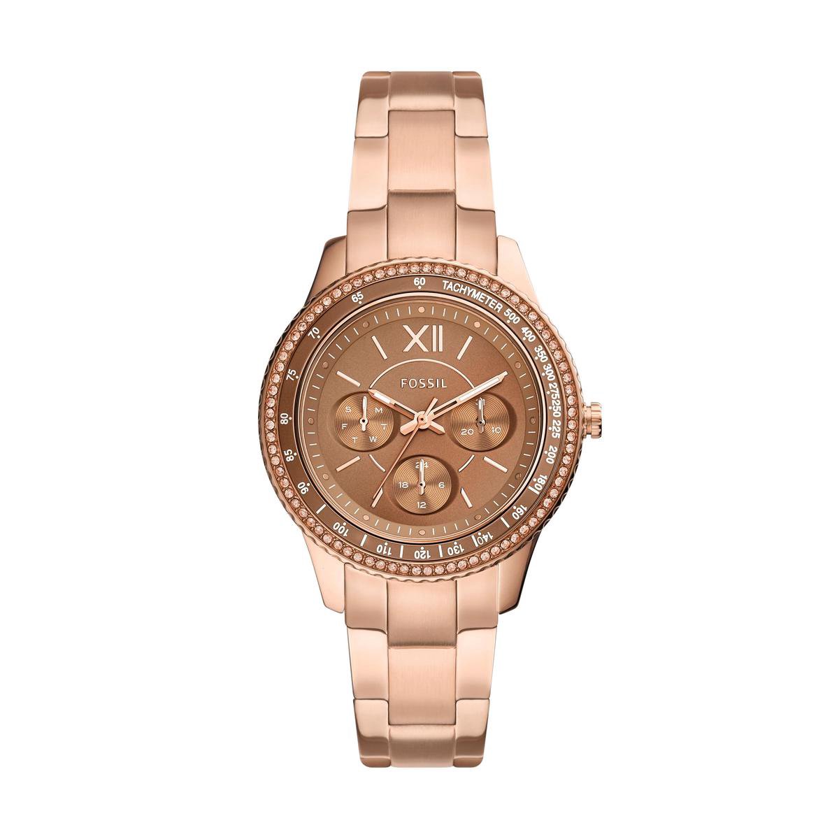 Fossil Stella Sport ES5109 Dameshorloge 37 mm - Rosékleurig