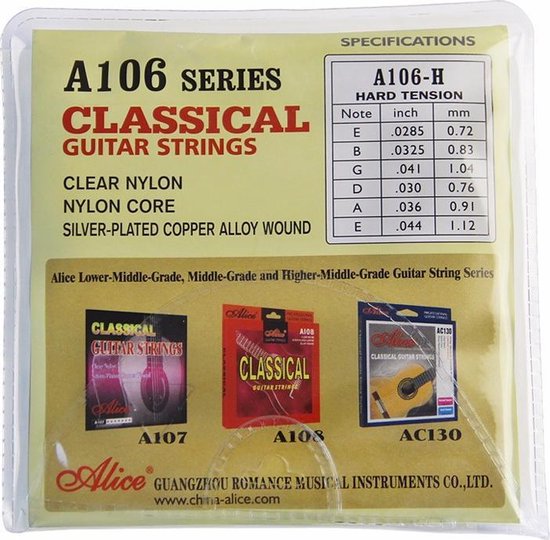 Klassieke gitaar snaren Set .028 - verzilverd-Alice AC106-H - Alice
