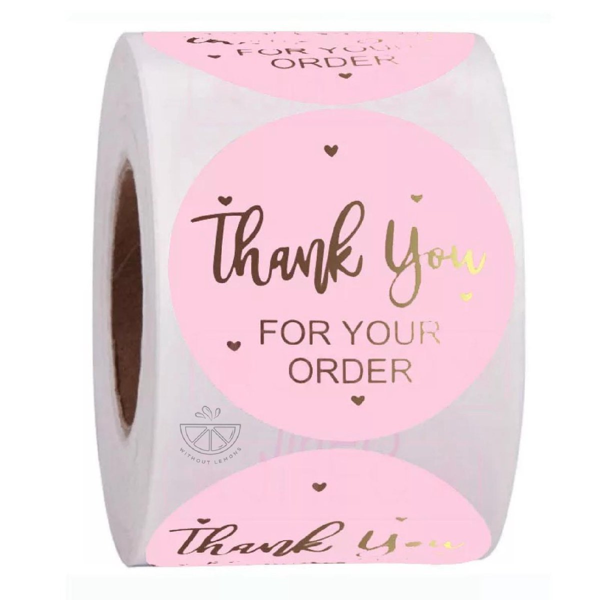 Without Lemons Sluitsticker Thank You For Your Order Roze |Sluitzegel | Bedankje | Envelop | Bedankt | Online Webshop |Small Business | Envelop |Traktatie zakje | Cadeau | Gift |Cadeauzakje |Online Webshop|Kado| Chique inpakken| Verjaardag | Feest|