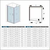 Serie Romy - Douchecabine Rechthoek - 100x80 - Draaideur met Vaste Wand - Antikalk - Chroom - 6mm Helder Veiligheidsglas