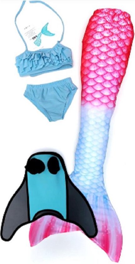 Zeemeermin staart set| Mermaid staart, Bikiniset en Monovin | Pastel maat 130