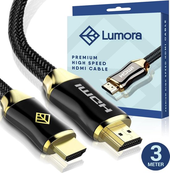 Lumora - Câble HDMI 2.0 - 4K Ultra HD - Plaqué or - 3 mètres - Haut de  gamme -... | bol