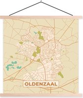 Affiche scolaire - Plan de la ville - Oldenzaal - Vintage - 90x90 cm - Lattes vierges - Plan d'étage