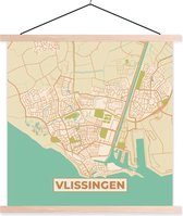 Affiche scolaire - Carte - Vlissingen - Vintage - 120x120 cm - Lattes vierges