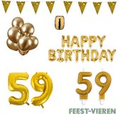 59 jaar Verjaardag Versiering Pakket Goud