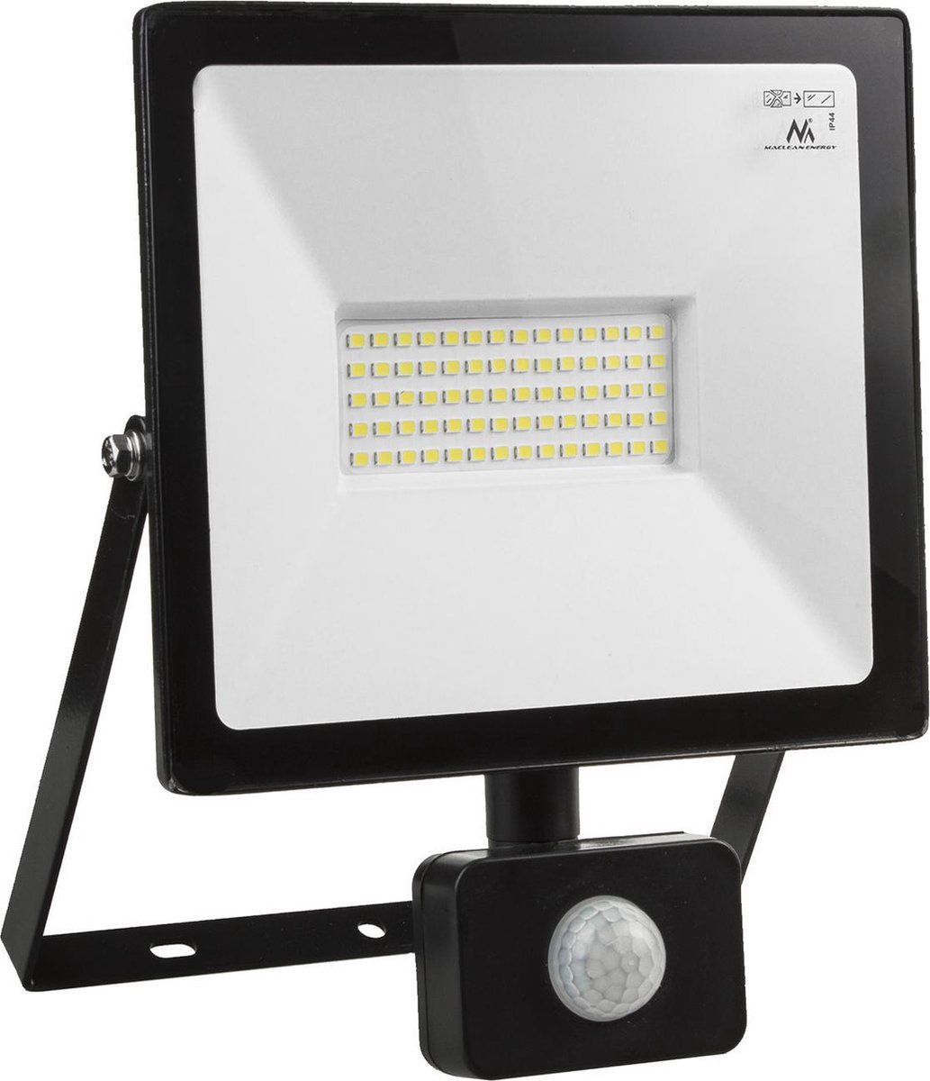 Maclean LED schijnwerper met bewegingssensor slank 50W 4000lm warm wit (3000K) IP44 MCE650 WW PIR