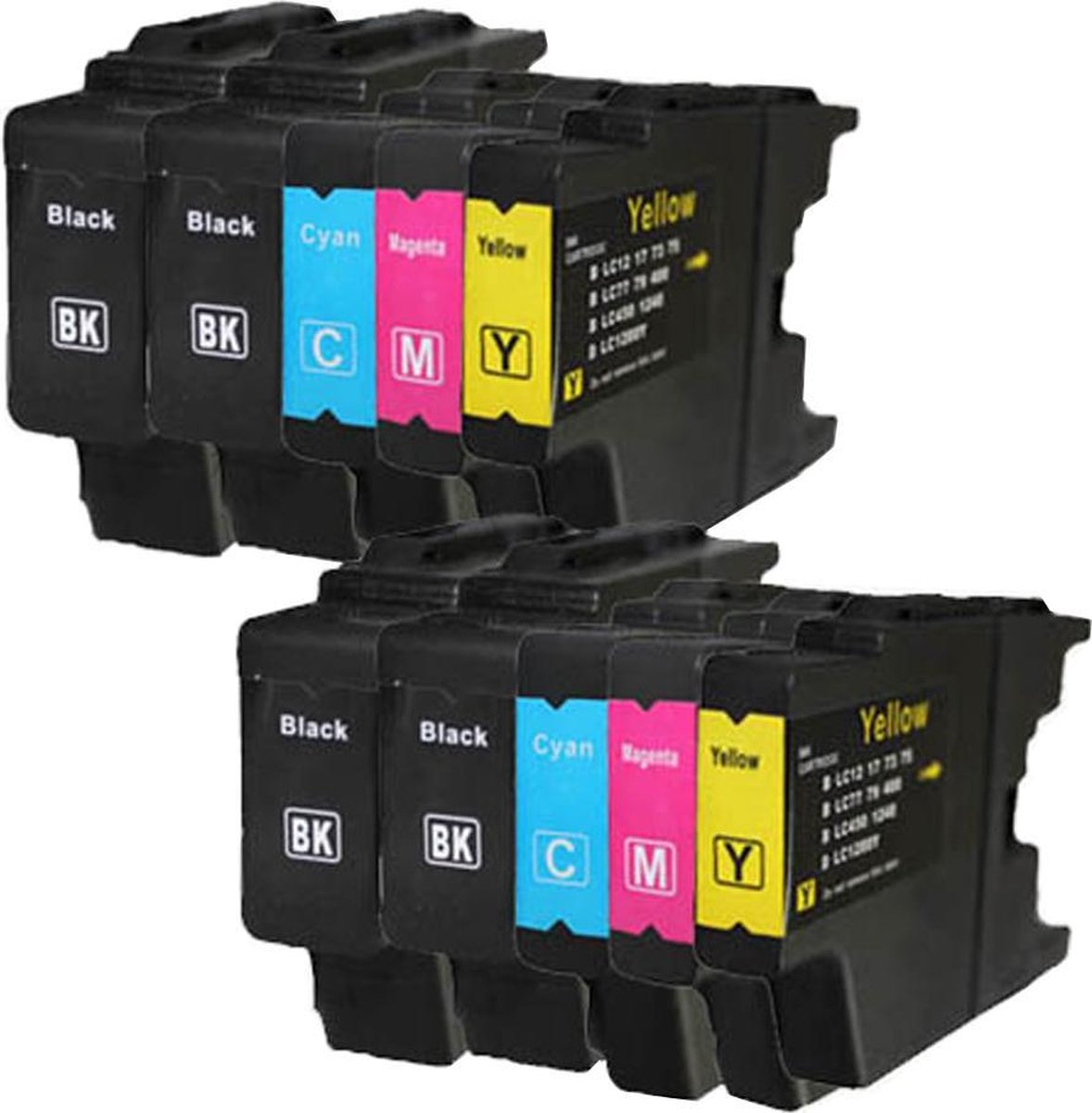 Multipack set van 10 x Inkmaster Huismerk Hoogwaardige cartridges voor Brother LC-1220 - LC-1240 hoge capaciteit ( 4 x zwart 2 x C , M , Y)