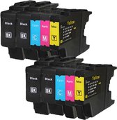 Multipack set van 10 x Inkmaster Huismerk Hoogwaardige cartridges voor Brother LC 1220 LC 1240 hoge capaciteit ( 4 x zwart 2 x C , M , Y)