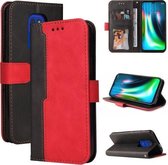 Voor Motorola Moto G9 Play / E7 Plus Zakelijke stiksels-kleur Horizontale Flip PU-lederen hoes met houder & kaartsleuven & fotolijst (rood)