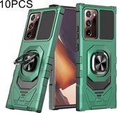 Voor Samsung Galaxy Note20 Ultra 10 PCS Union Armor Magnetische PC + TPU Shockproof Case met 360 Graden Rotatie Ring Houder (Donker Nacht Groen)