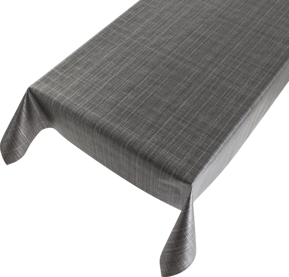 Tafelzeil Tweed antraciet 350 x 140 cm - Geleverd in een koker