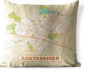 Tuinkussen - Kaart - Zoetermeer - Vintage - 40x40 cm - Weerbestendig