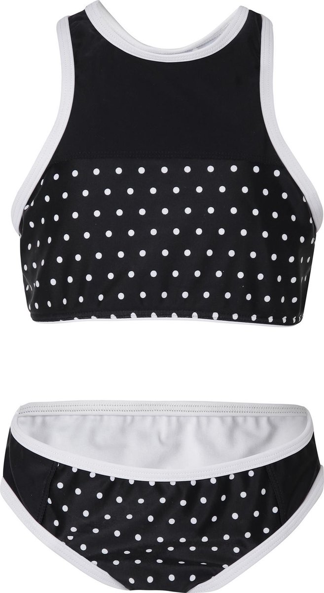 La V Bikini sport retro - Zwarte stippen 152-158 (Valt klein )
