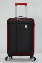 Herzberg Travel: Luxe Handbagage Koffer (56cm) - Zwart - Laptop Vak - Dubbele USB Poort - Dubbel Vergrendelingssysteem - Lichtgewicht
