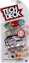 Tech Deck , Coffret de 4 fingerboards Ultra DLX Fingerboard, Element Skateboards, Mini-skateboards à collectionner et personnaliser