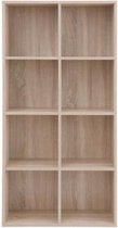 Segenn's Boekenkast - met 8 Vakken - Boekenkast van Hout - Als Decoratieve Plank - Vrijstaande Kast - voor Kantoor - Thuis - Eikenkleur - Houtlook - 65,5 x 30 x 129,5 cm (BxDxH)