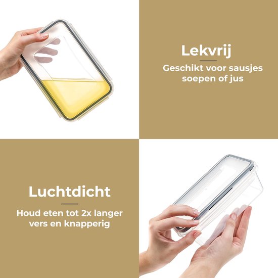 Stosh Vershoudbakjes - Meal Prep Bakjes - Diepvriesbakjes - Voedselcontainer - 16 Stuks - BPA vrij