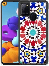 Smartphone Hoesje Geschikt voor Samsung Galaxy A21s Cover Case met Zwarte rand Mozaïek