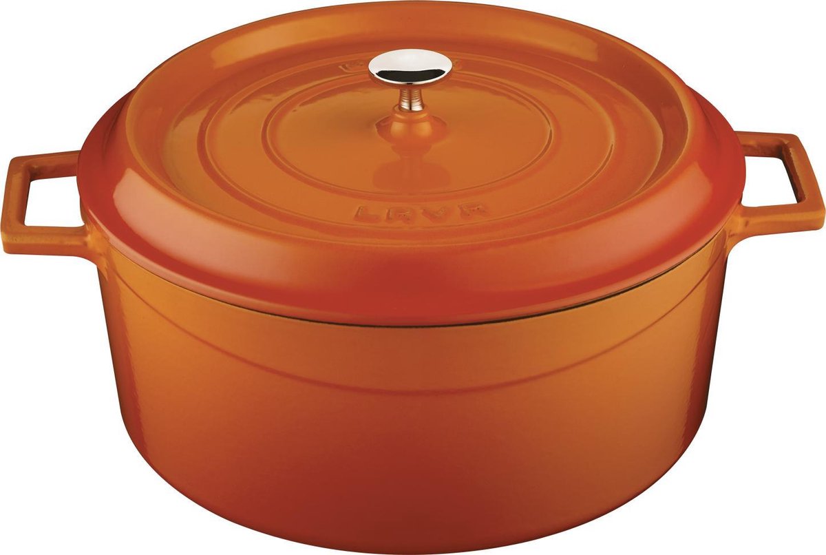 Lava Ronde Braadpan Gietijzer Ø 28cm Oranje