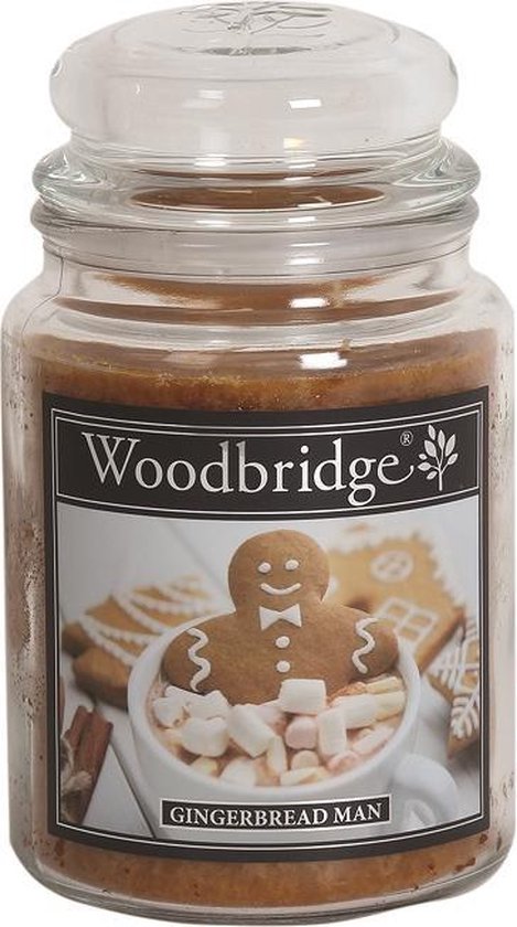 Woodbridge Gingerbread Man 565g Large Candle met 2 lonten