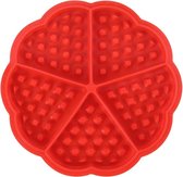 Hartvorm Siliconen Wafelvorm-Wafelijzer-bakkerij gereedschappen Cake-Wafelijzer-5 Wafels - Rood