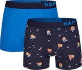 Happy Shorts 2-Pack Kerst Boxershorts Heren Luiaard op kerstbal - Maat XL