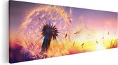 Artaza Canvas Schilderij Paardenbloem Tijdens Zonsondergang - 120x40 - Groot - Foto Op Canvas - Canvas Print