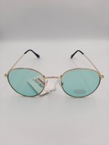 Zonnebril - Hippie Bril - Blauwe Glazen - Sunglasses - Woodstock - Retro