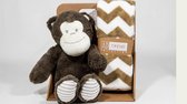 Pluche Aap + deken - Set Cadeau kraam cadeau - baby's - Kinderen - Knuffel - Knuffeldier