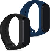 kwmobile 2x armband voor Xiaomi Mi Band 4 - Bandjes voor fitnesstracker in zwart / donkerblauw