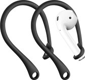 kwmobile 2x haakjes geschikt voor Apple Airpods 1 / 2 / 3 / Pro 1 / Pro 2 - Oorhaken voor draadloze oordopjes - Houders voor earbuds in zwart