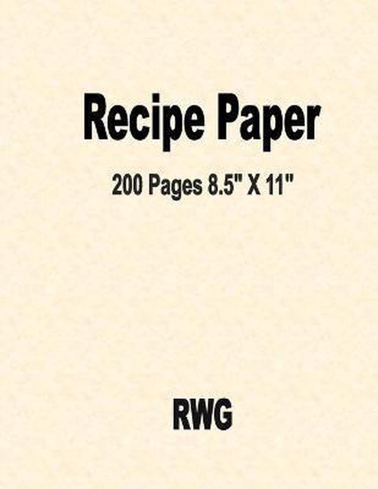 Recipe Paper | 9781648301957 | Rwg | Boeken | bol