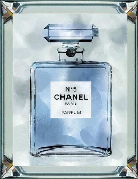 50 x 60 cm - Spiegellijst met prent - Chanel parfum - prent achter glas