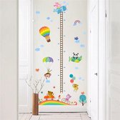 Muursticker Kinderkamer - Groeimeter - Wand Decoratie - Regenboog en Beertjes - 170 x 100 cm